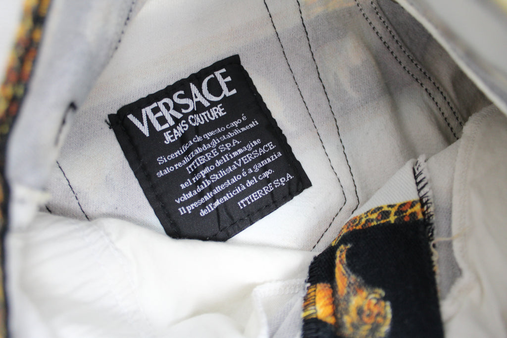 Versace Animal Print High Waist Jeans XS