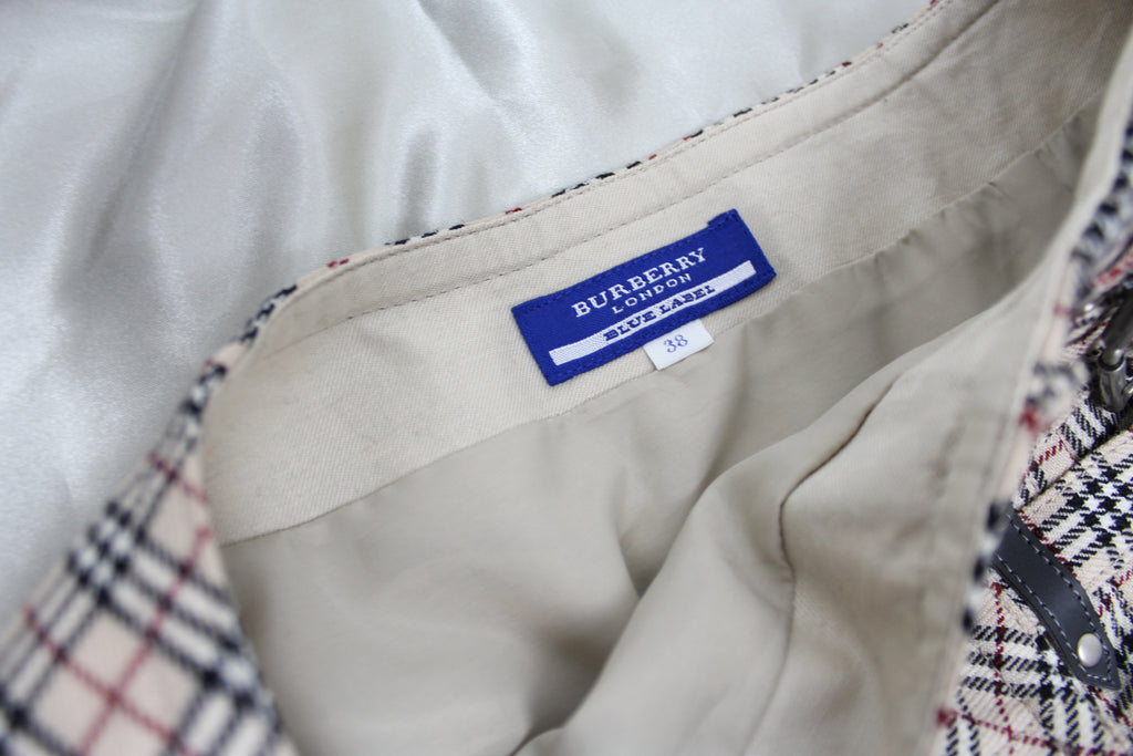 Burberry Nova Check Pleated Mini Skirt