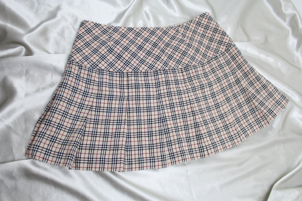 Burberry Nova Check Pleated Mini Skirt