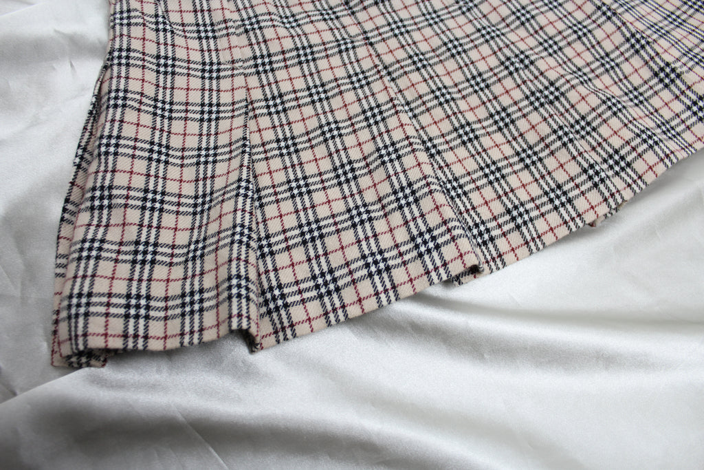 Burberry Nova Check Pleated Mini Skirt