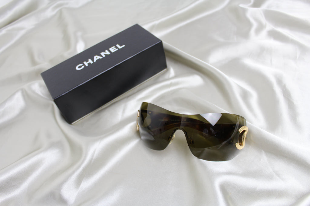 Chanel 4124 Shield Gold Logo Sunglasses