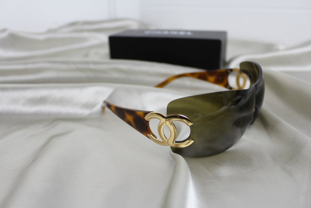 Chanel 4124 Shield Gold Logo Sunglasses