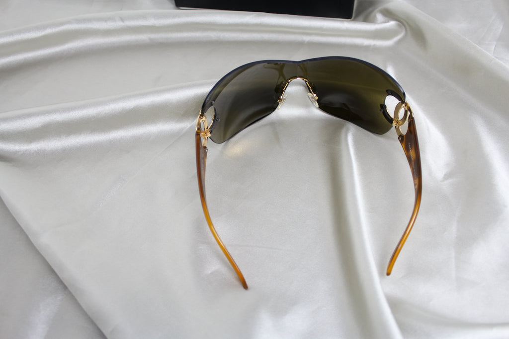 Chanel 4124 Shield Gold Logo Sunglasses