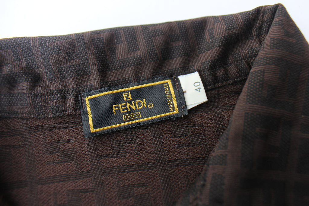 Fendi Zucca Logo Polo Top Black / Brown - Small