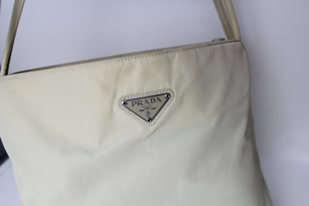 Prada Tessuto Nylon Shoulder Bag in Champagne