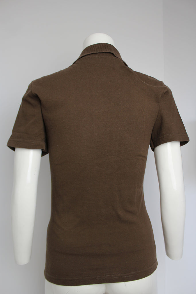 Fendi Brown Logo Polo Shirt Small