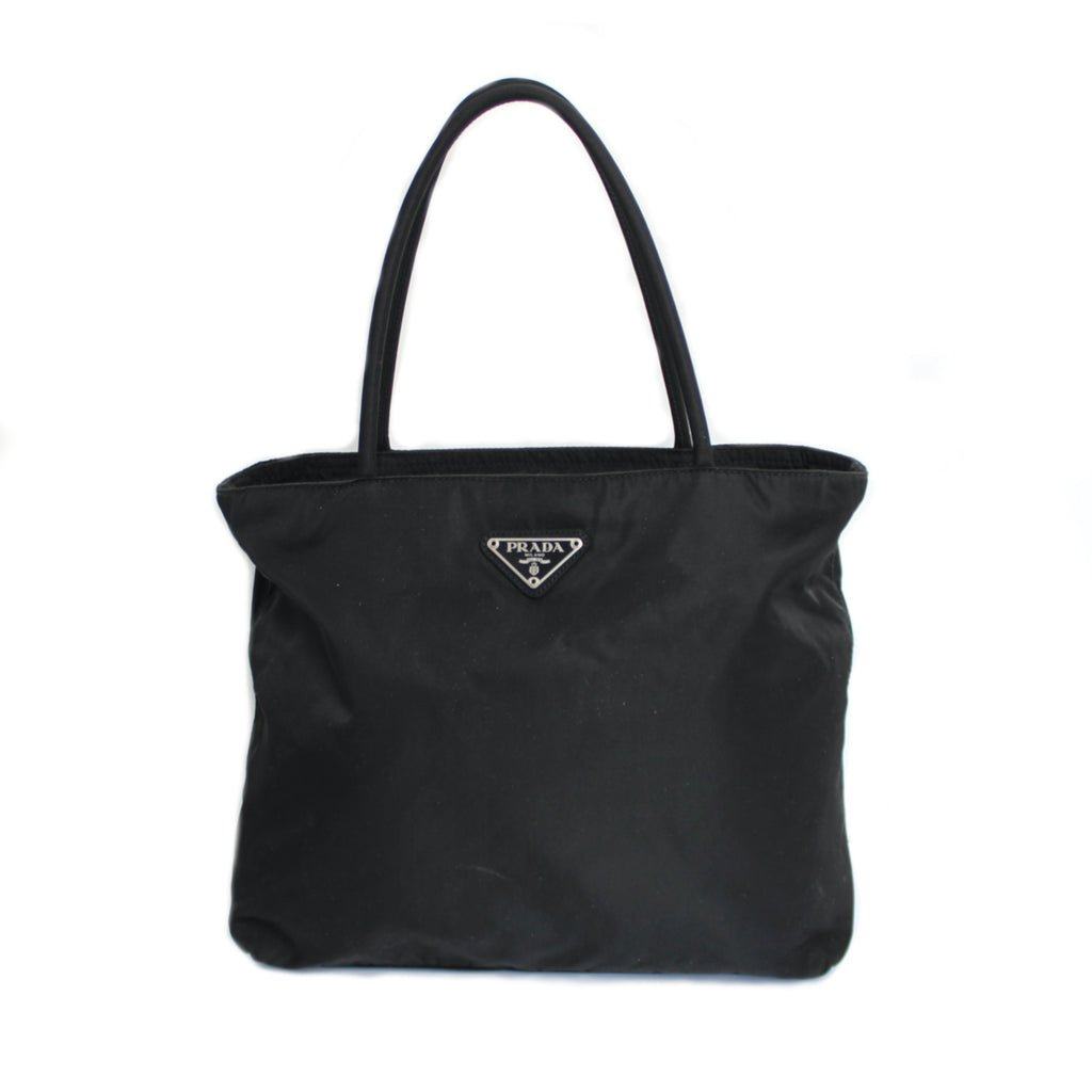 AUTHENTIC PRADA Gray Genuine Leather Shoulder Bag Handbag