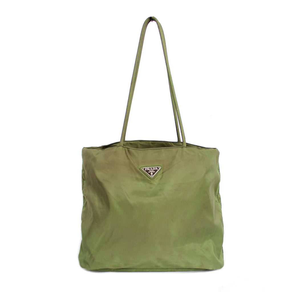 Prada, Bags, Prada Green Vintage Nylon Tote Bag