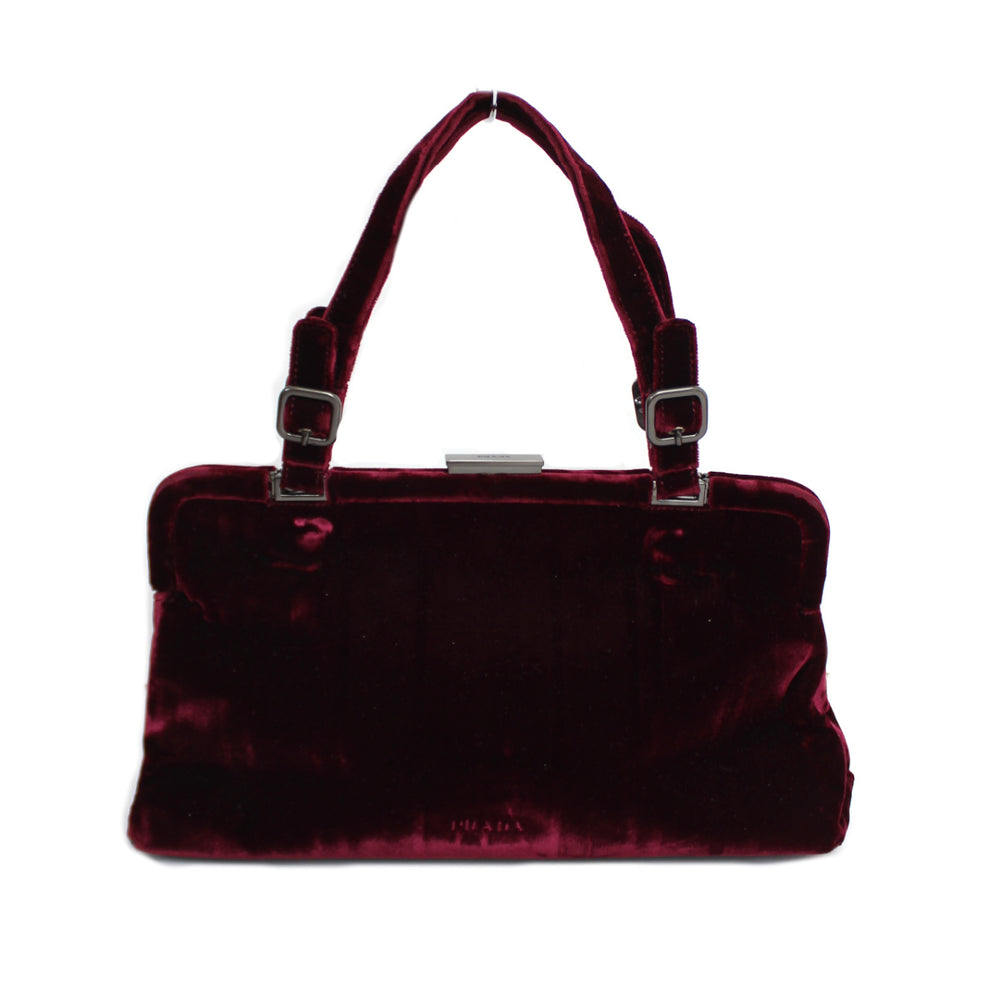 Prada 90's Red Velvet Handbag