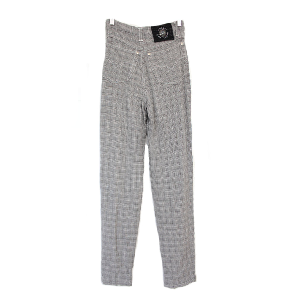 Versace Jeans Couture Black & White Check Trousers XS