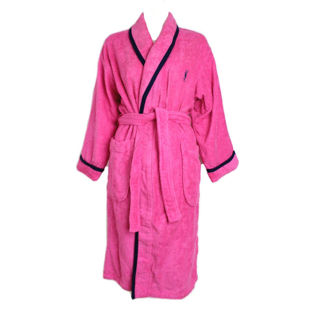 Yves Saint Laurent YSL Pink Logo Bath Robe - Medium