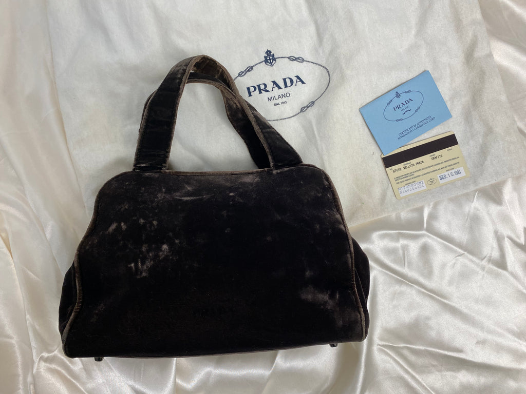 Prada Brown Velvet Handbag