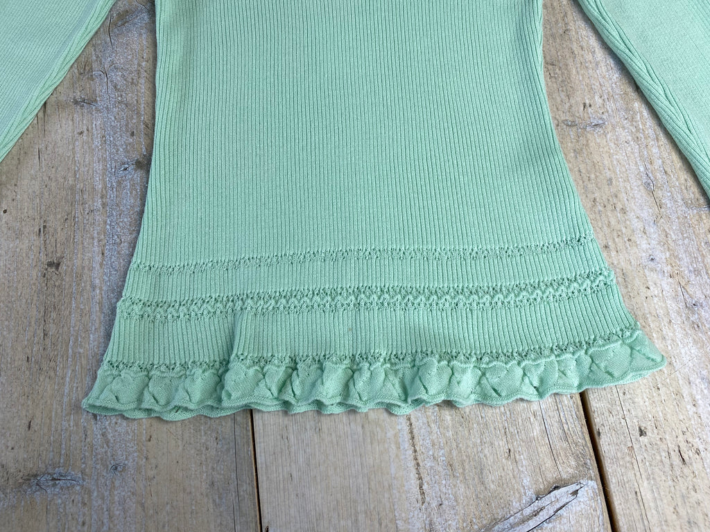 Courrèges Mint Green Knit Long Sleeve Top