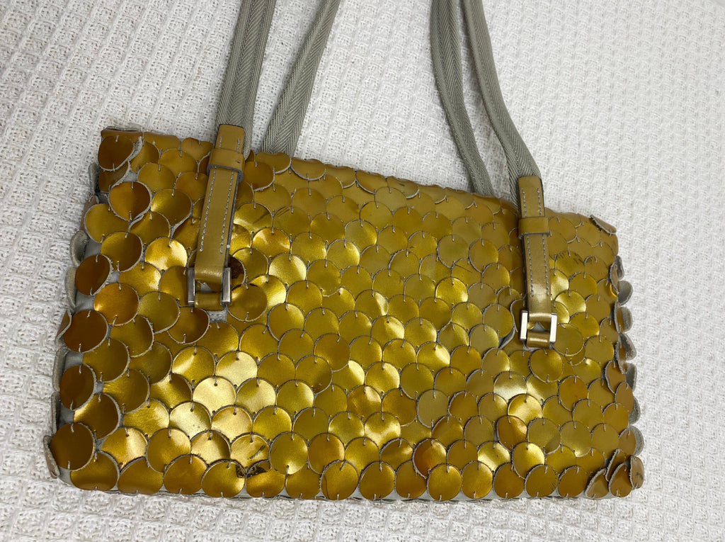 Prada Gold Vernice Paillet Shoulder Bag