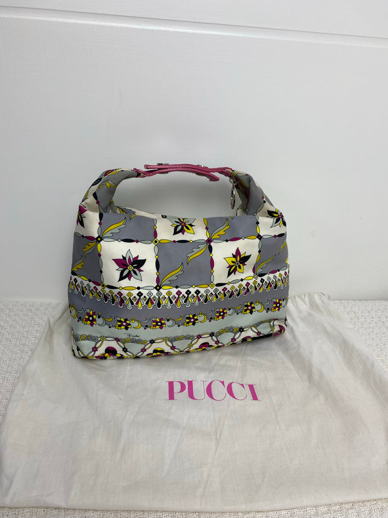 Emilio Pucci Patterned Pink Handle Handbag