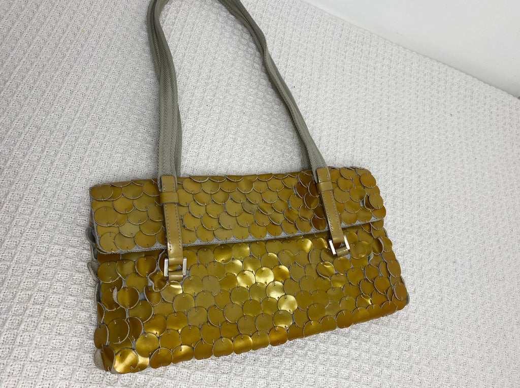 Prada Gold Vernice Paillet Shoulder Bag