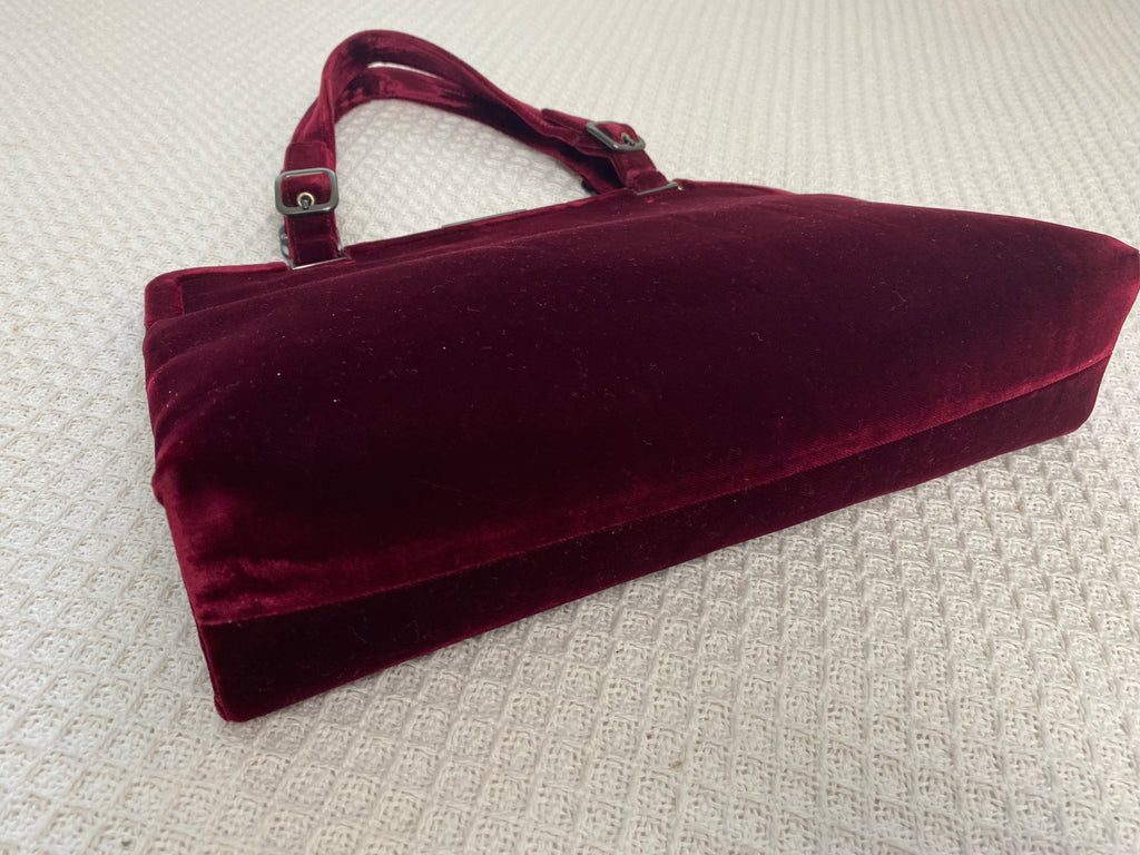 Prada Red Velvet Handbag