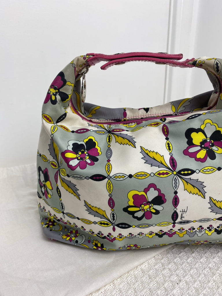 Emilio Pucci Patterned Pink Handle Handbag