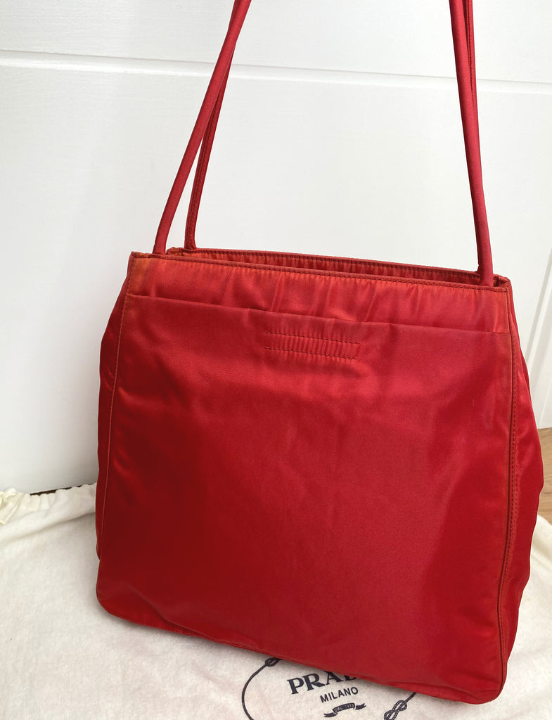 Prada Red Nylon Shoulder Bag