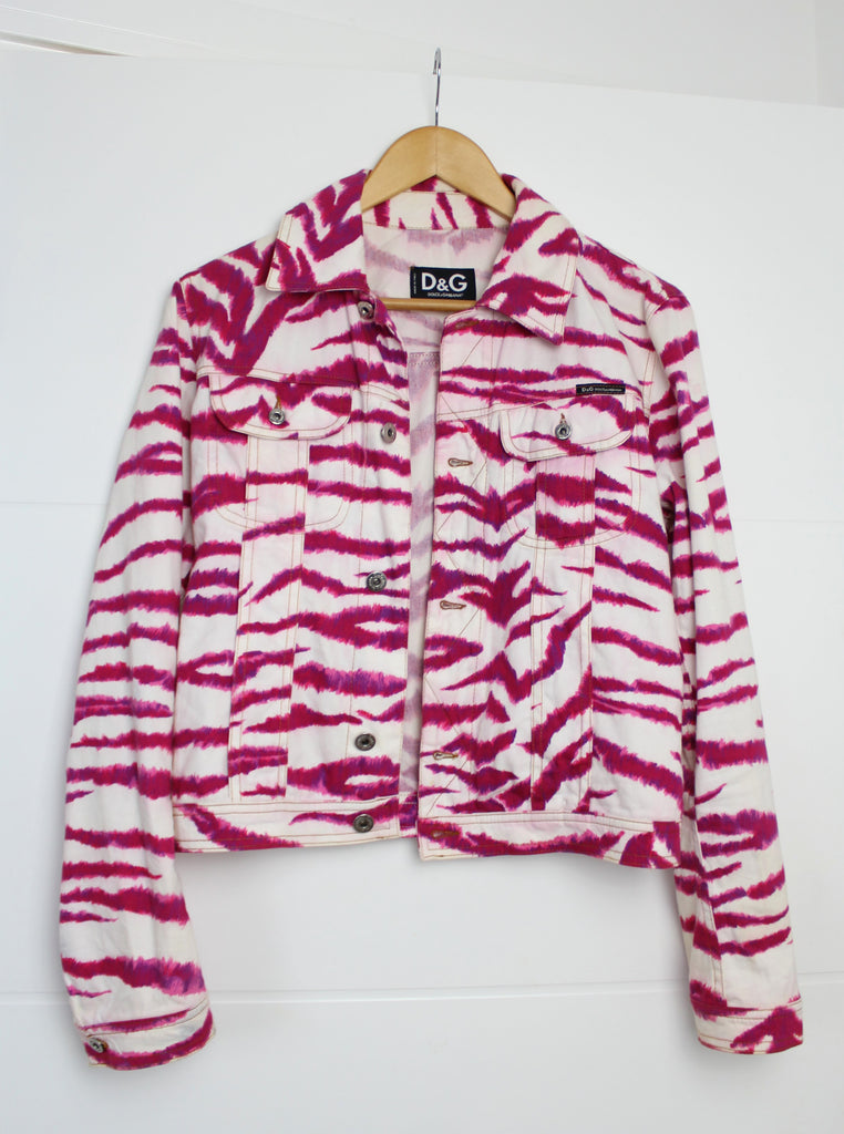 Dolce & Gabbana Pink Zebra Print Jacket