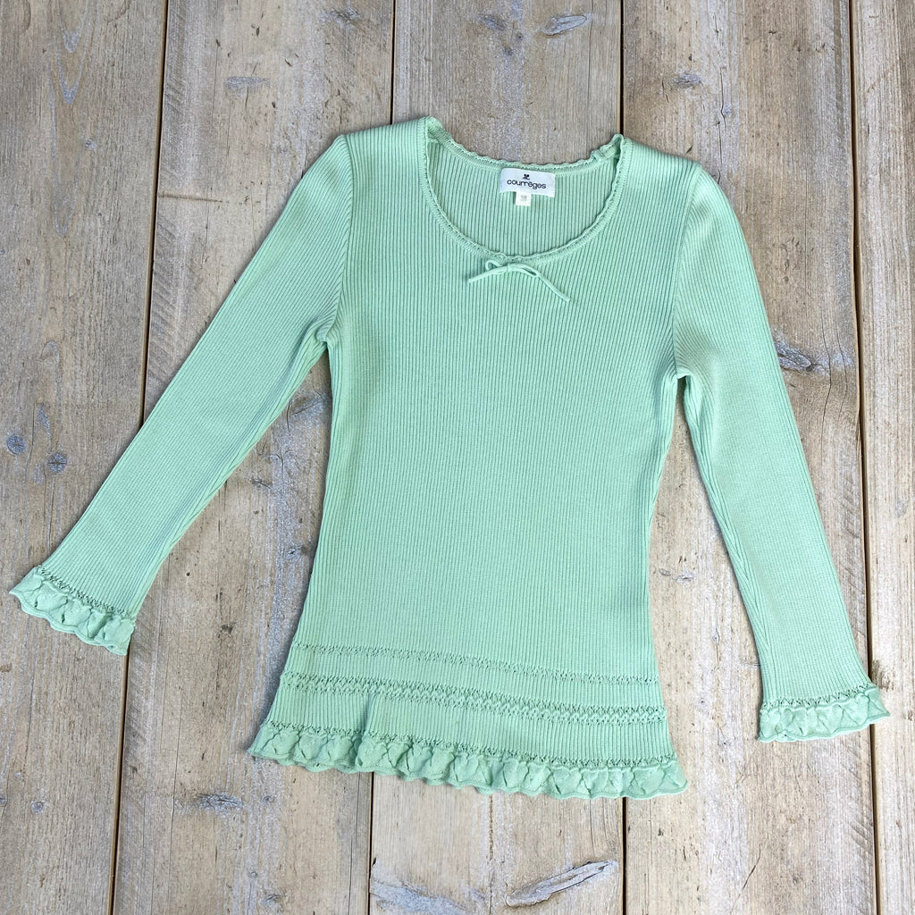 Courrèges Mint Green Knit Long Sleeve Top