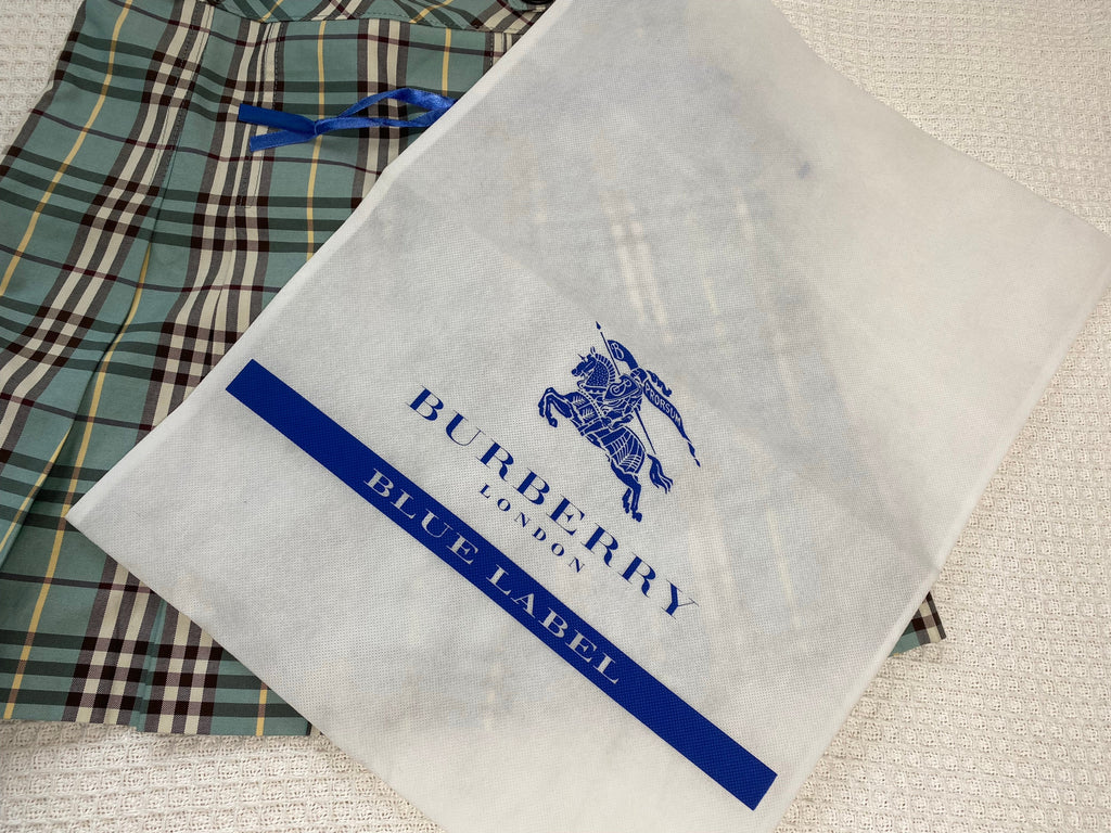 Burberry Blue Check Button Skirt 36