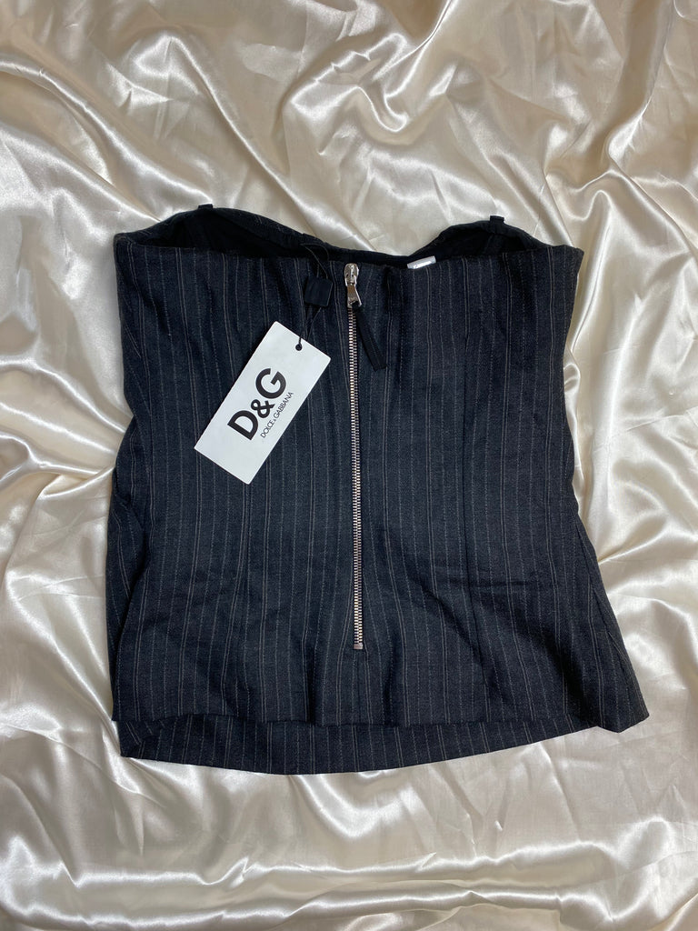 Dolce & Gabbana Pinstripe Corset Top