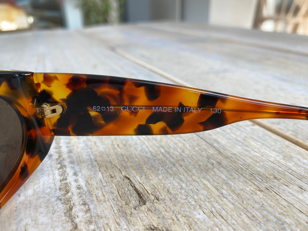 Gucci Tortoiseshell Oval '2151' Logo Sunglasses