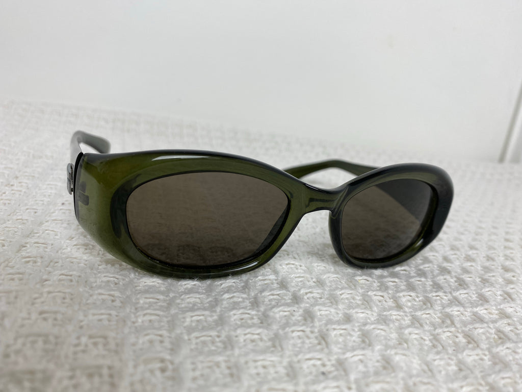Gucci 90's Green Oval Sunglasses