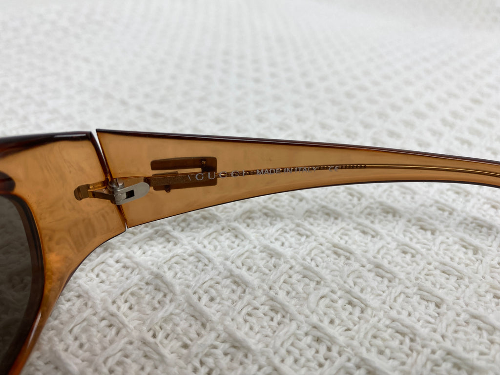 Gucci Brown Logo Oval Sunglasses