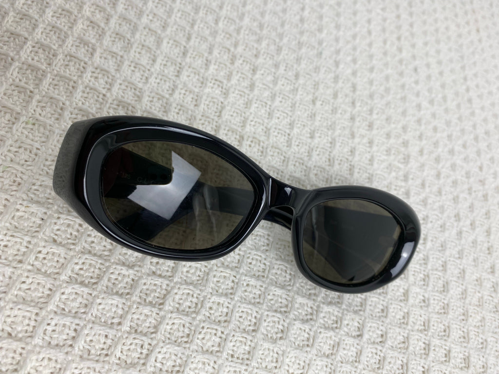 Gucci Black Logo Oval Sunglasses