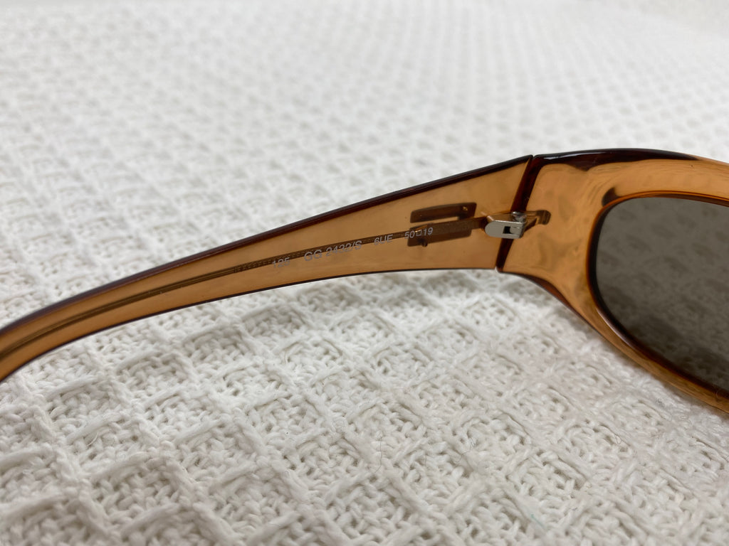 Gucci Brown Logo Oval Sunglasses