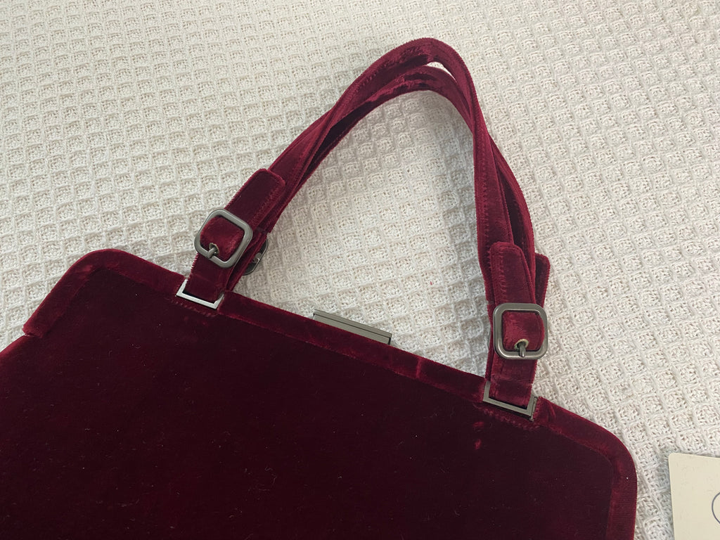 Prada Red Velvet Handbag