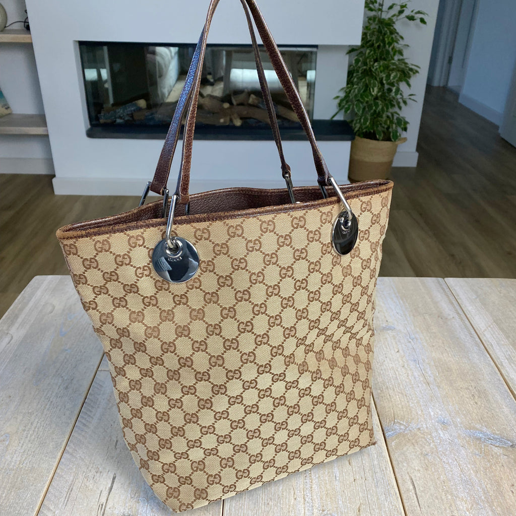 Gucci logo monogram canvas tote bag Clearance