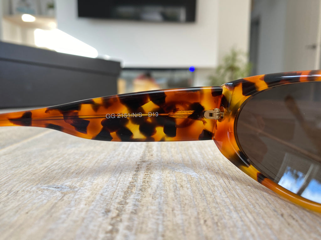 Gucci Tortoiseshell Oval '2151' Logo Sunglasses