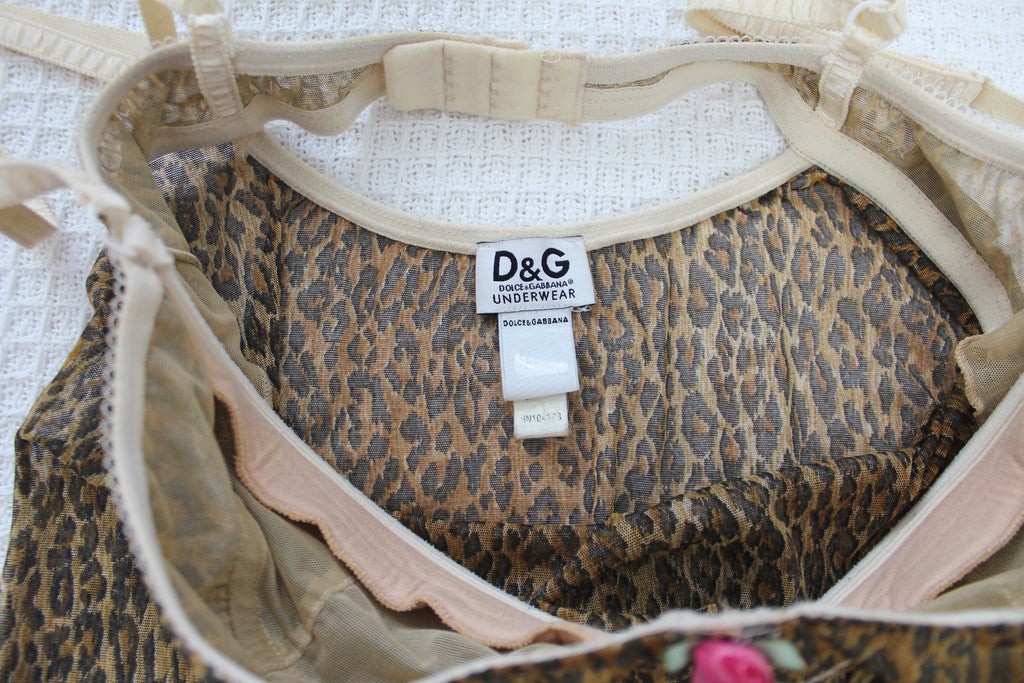 Dolce & Gabbana Leopard Print Sheer Slip Dress / Cami