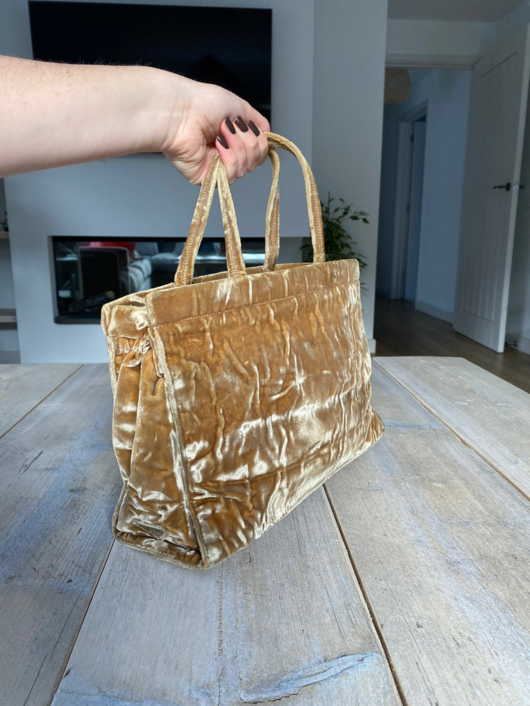 Prada Brown Velvet Handbag