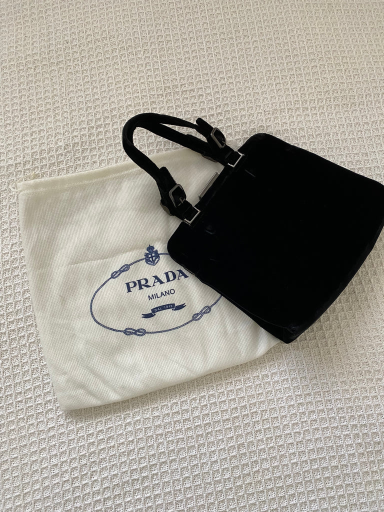 Prada 90's Black Velvet Handbag