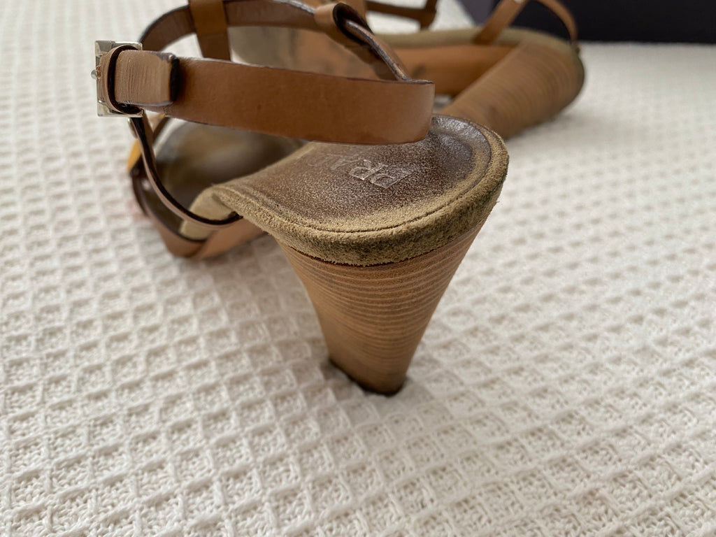 Prada Butterfly Leather Sandal Heels EU 39