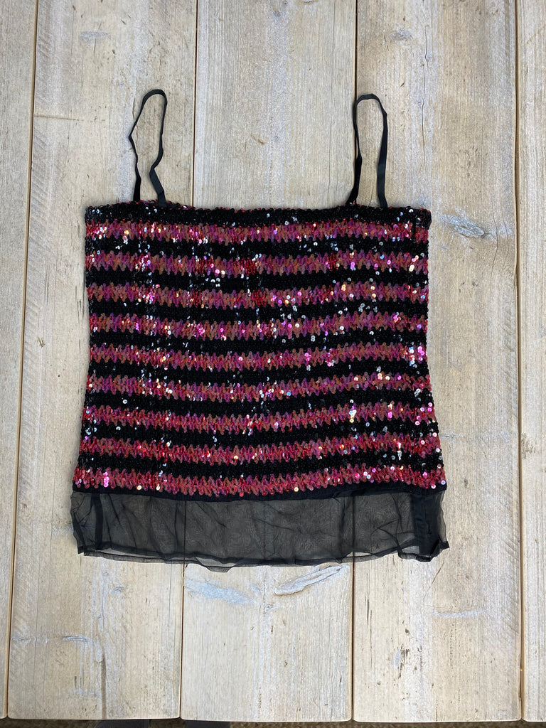 Givenchy Pink & Black Sequin Cami Top