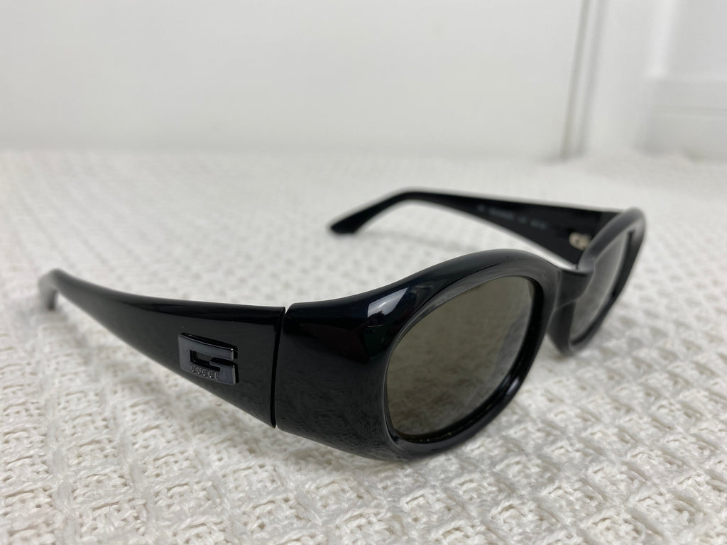 Gucci Black Logo Oval Sunglasses