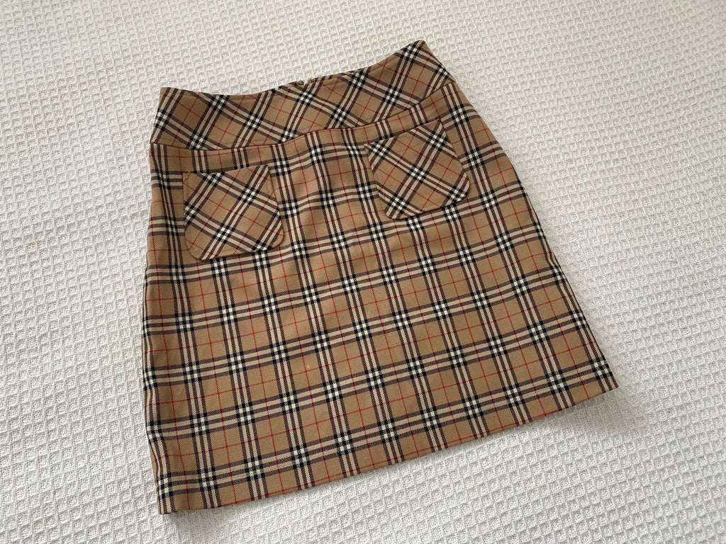 Burberry Brown Check Mini Skirt
