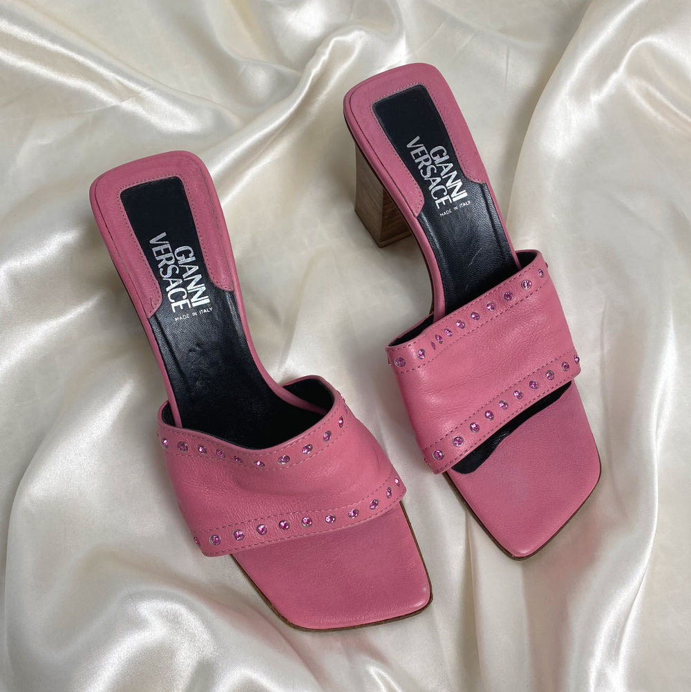 Gianni Versace Hot Pink Leather Mules 36