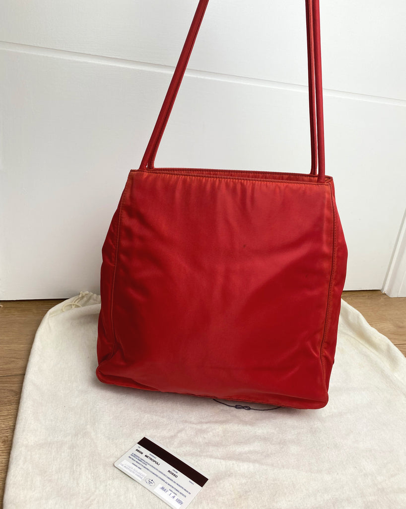 Prada Red Nylon Shoulder Bag