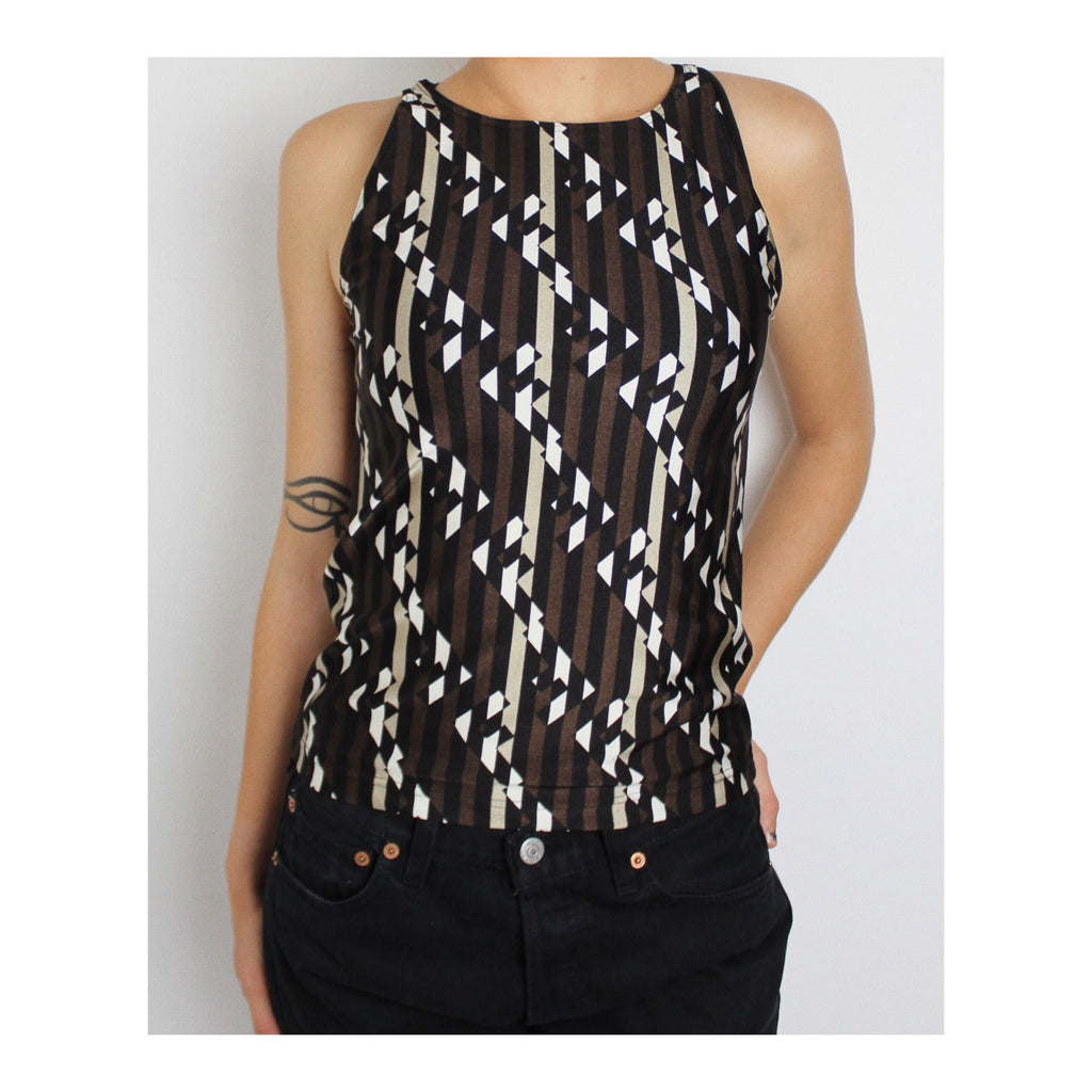 Fendi 'F' Repeat Logo Tank Top Small