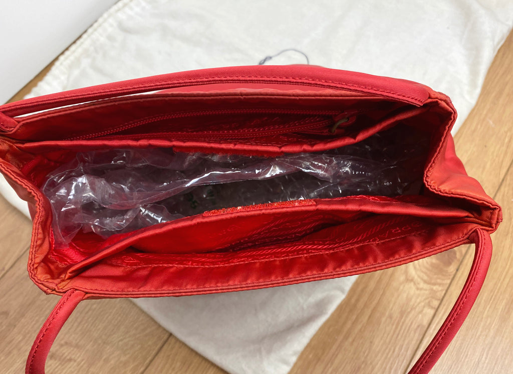 Prada Red Nylon Shoulder Bag