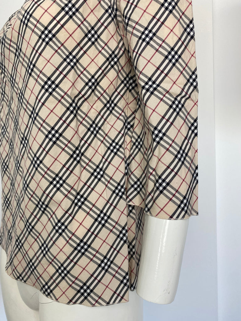 Burberry Nova Check 3/4 Length Sleeve Top