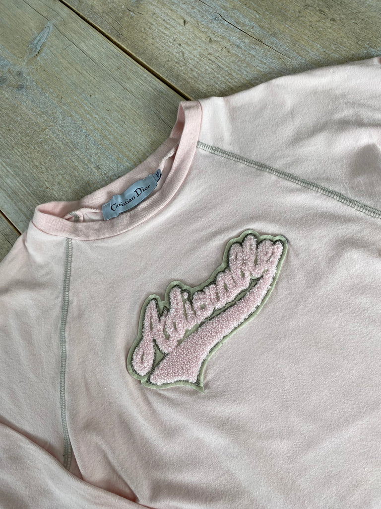 Christian Dior 'Adiorable' Baby Pink Long Sleeve T-shirt
