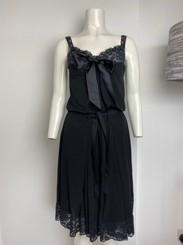 Dolce & Gabbana Black Bow Lace Dress