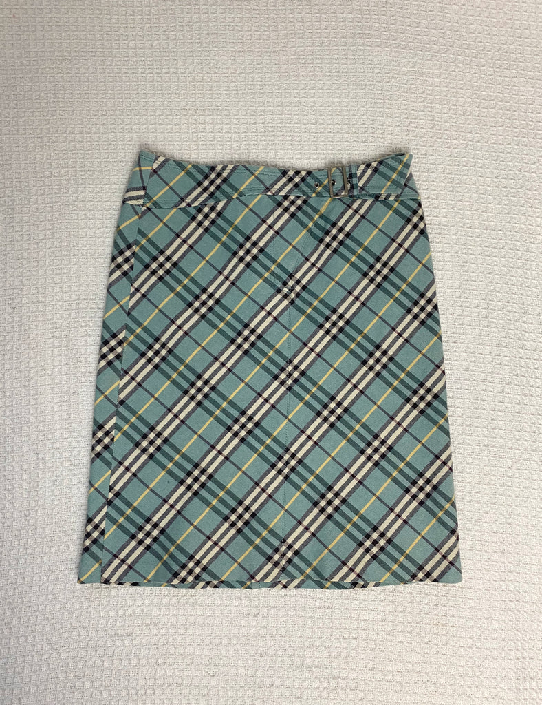 Burberry Blue Check Buckle Skirt - Small